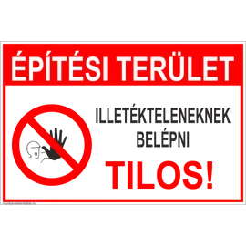 Építési terület tábla