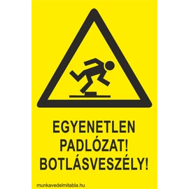 Egyenetlen padlózat botlásveszély