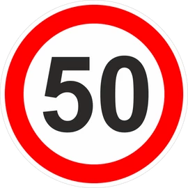 Sebességkorlátozó tábla, 50 km/h