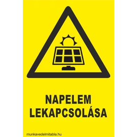 Napelem lekapcsolása