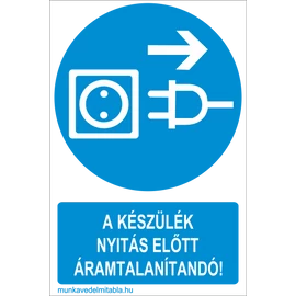 A készülék nyitás előtt áramtalanítandó!