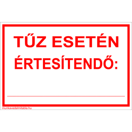 Tűz esetén értesítendő