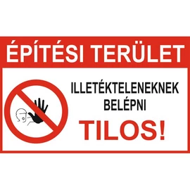 Építési terület tábla