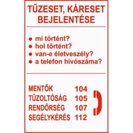 Tűzeset, káreset bejelentése
