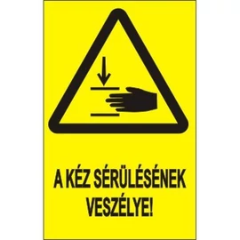 A kéz sérülésének veszélye!