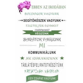 Ebben az irodában egyedi tábla, matrica