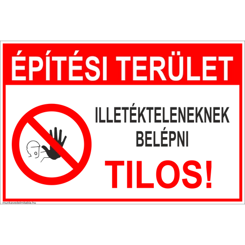 Építési terület tábla