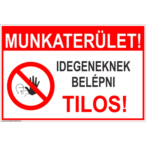 Építési terület tábla