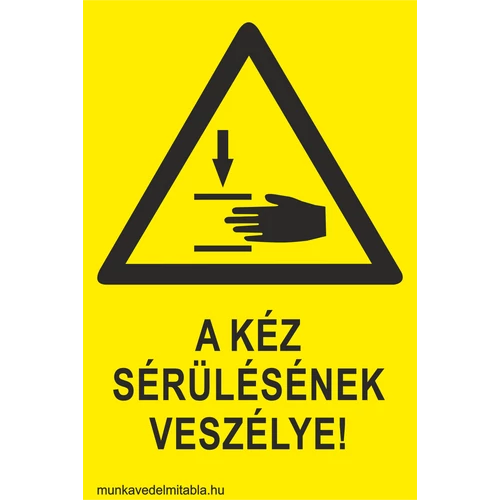 A kéz sérülésének veszélye!