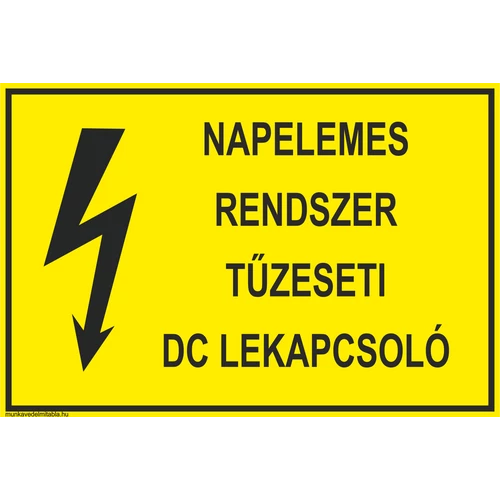 Napelemes rendszer tűzeseti dc lekapcsoló