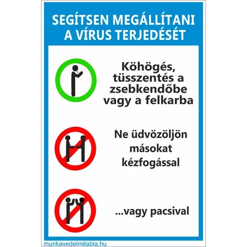 1-297210 Segítsen megállítani a vírus terjedését