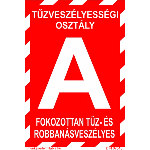 "A" tűzv.osztály - utánvilágító műanyag, 160*240mm
