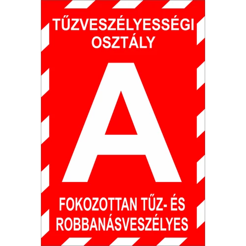 "A" tűzv.osztály - műanyag, 300*450mm