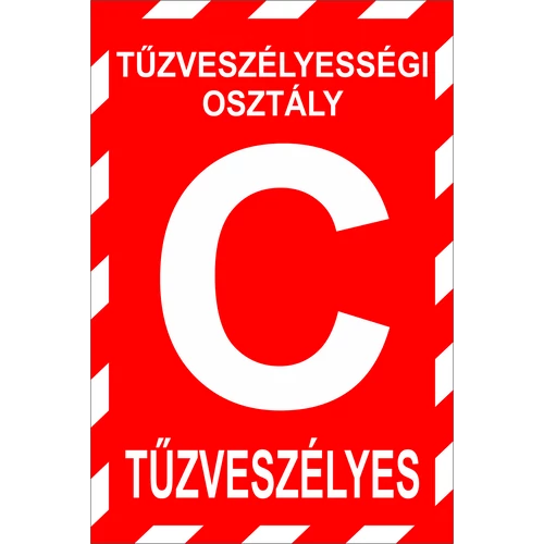 "C" tűzv.osztály - műanyag, 160*240mm