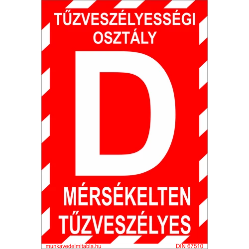 "D" tűzv.osztály - utánvilágító műanyag, 160*240mm