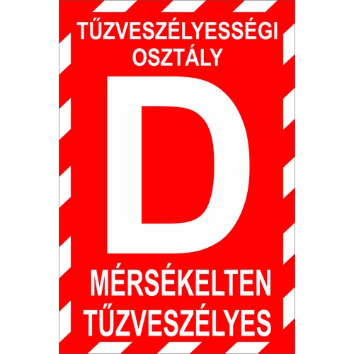 "D" tűzv.osztály - műanyag, 300*450mm