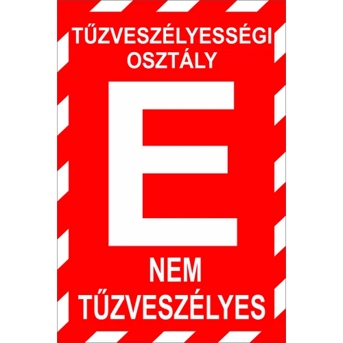 "E" tűzv.osztály - műanyag, 160*240mm