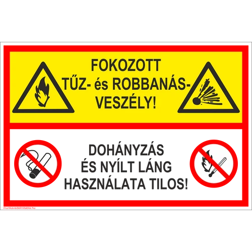 Fokozott tűz és robbanásveszély