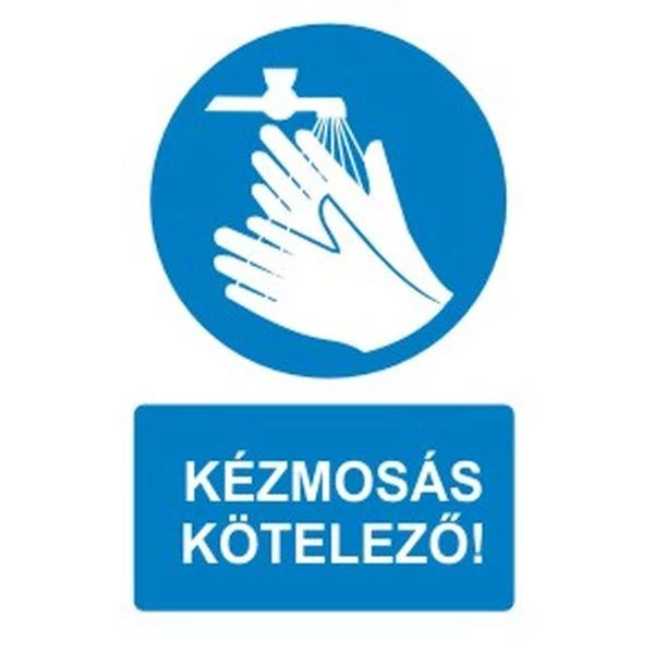Kézmosás kötelező! - műanyag, 160*240mm