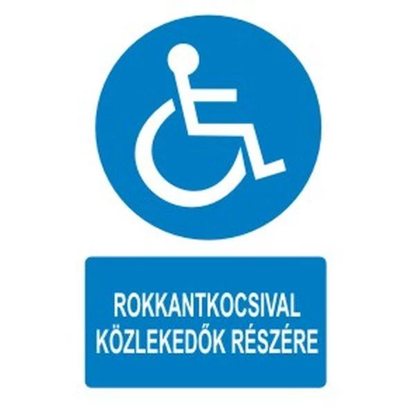 Rokkantkocsival közlekedők részére - öntapadó, 150*100mm